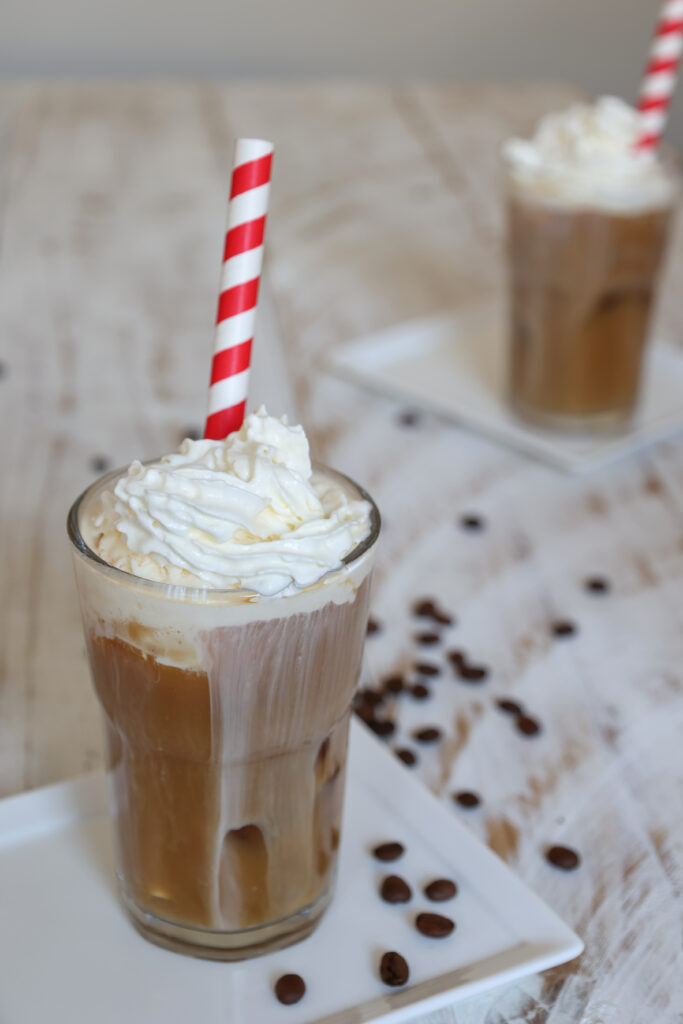 Ice coffee with cream